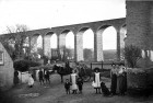 Families gathered beneath Angarrack viaduct in 1906